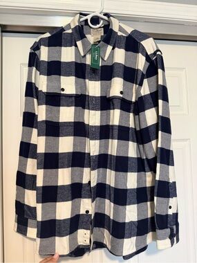 L.L. Bean | Men’s Organic Flannel Shirt Slightly Fitted Bright Navy L REG NWT